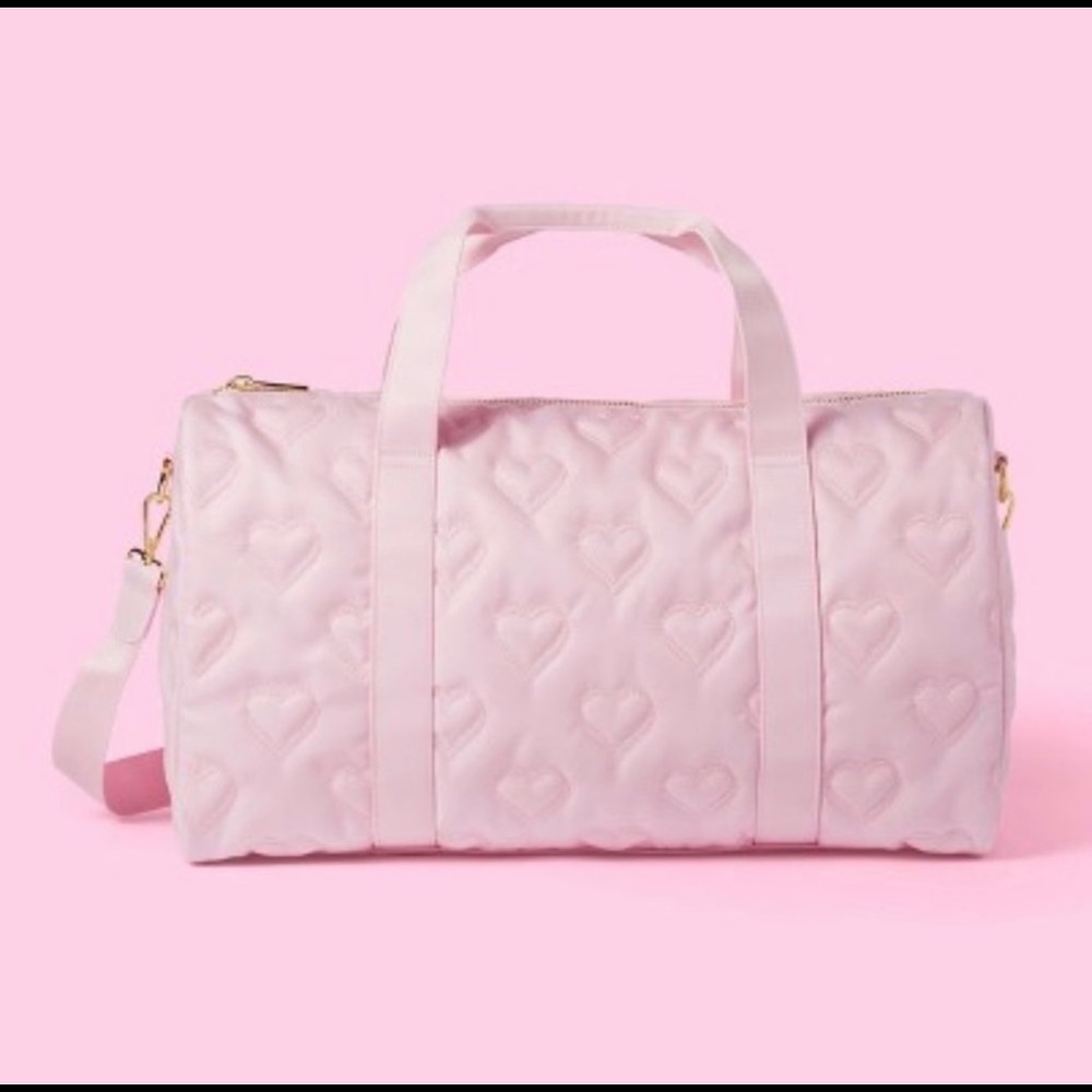 💕Stoney Clover Pink heart Quilted Duffle💕